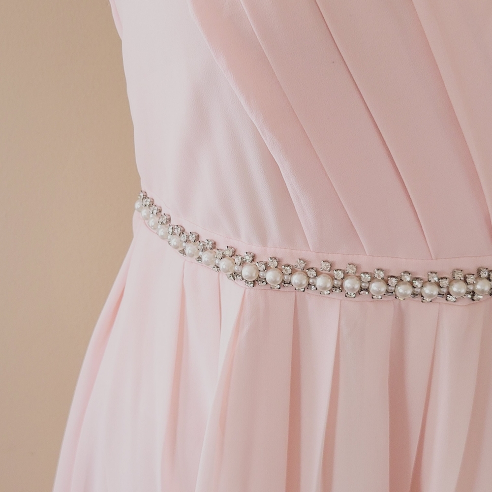 Forever 21 blush embellished maxi dress size large - Picture 4 of 9